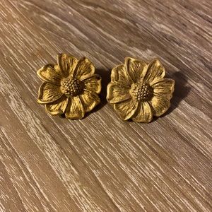 Vintage Sunflower Clip On Earrings